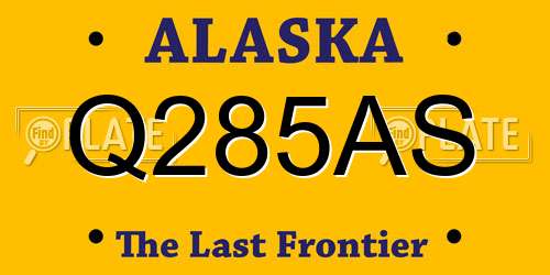 Q285AS Alaska License Plate