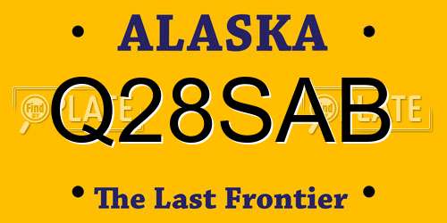 Q28SAB Alaska License Plate