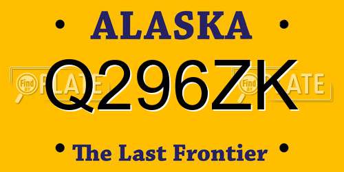 Q296ZK Alaska License Plate