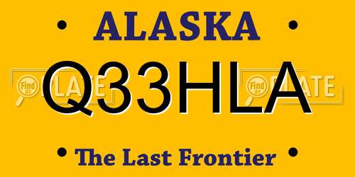 Q33HLA Alaska License Plate