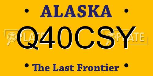 Q40CSY Alaska License Plate