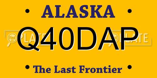 Q40DAP Alaska License Plate