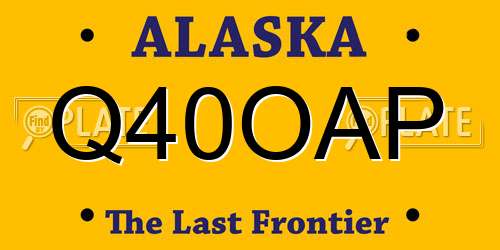 Q40OAP Alaska License Plate