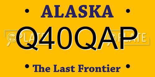 Q40QAP Alaska License Plate