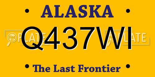Q437WI Alaska License Plate