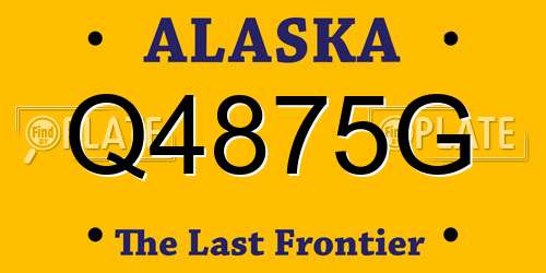 Q4875G Alaska License Plate