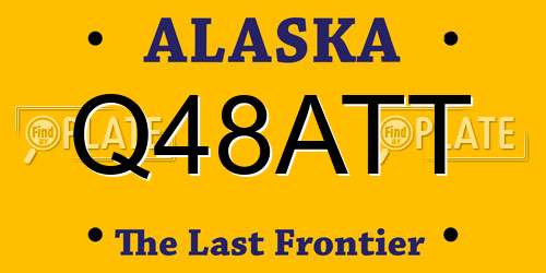 Q48ATT Alaska License Plate