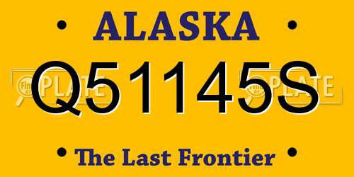 Q51145S Alaska License Plate