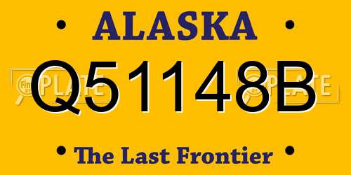 Q51148B Alaska License Plate