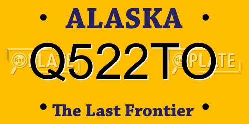 Q522TO Alaska License Plate