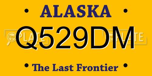 Q529DM Alaska License Plate