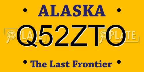 Q52ZTO Alaska License Plate
