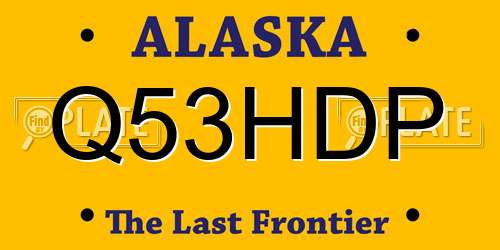 Q53HDP Alaska License Plate