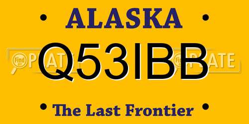 Q53IBB Alaska License Plate