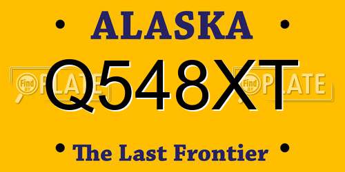 Q548XT Alaska License Plate