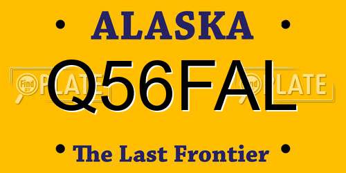 Q56FAL Alaska License Plate