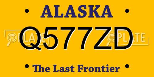 Q577ZD Alaska License Plate
