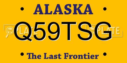 Q59TSG Alaska License Plate