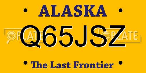 Q65JSZ Alaska License Plate