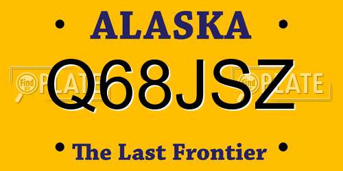 Q68JSZ Alaska License Plate