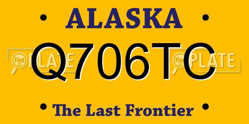 Q706TC Alaska License Plate