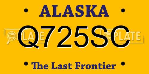 Q725SC Alaska License Plate