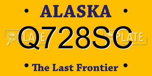 Q728SC Alaska License Plate