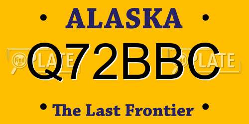 Q72BBC Alaska License Plate