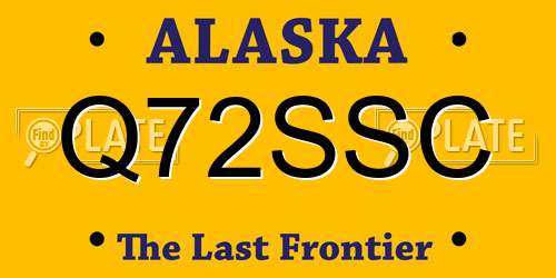Q72SSC Alaska License Plate