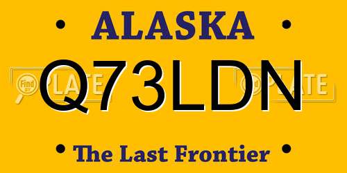 Q73LDN Alaska License Plate