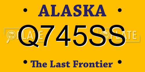Q745SS Alaska License Plate