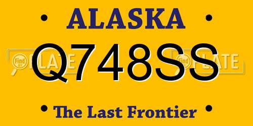 Q748SS Alaska License Plate
