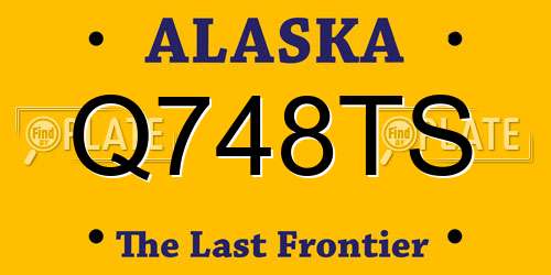 Q748TS Alaska License Plate
