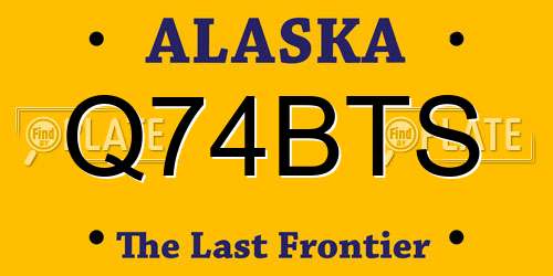 Q74BTS Alaska License Plate