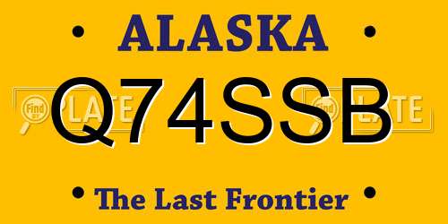 Q74SSB Alaska License Plate