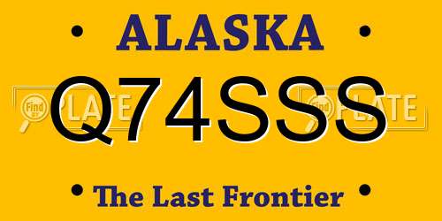 Q74SSS Alaska License Plate