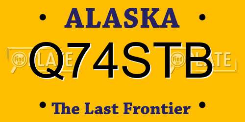 Q74STB Alaska License Plate