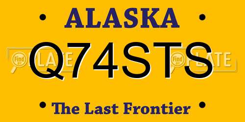Q74STS Alaska License Plate