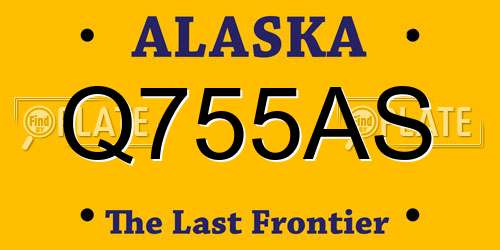 Q755AS Alaska License Plate
