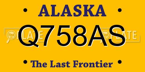 Q758AS Alaska License Plate