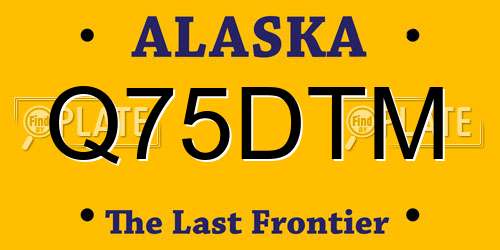 Q75DTM Alaska License Plate