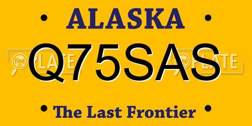 Q75SAS Alaska License Plate