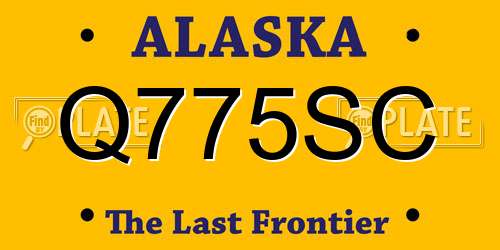 Q775SC Alaska License Plate