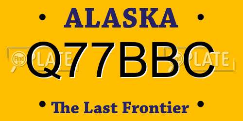 Q77BBC Alaska License Plate