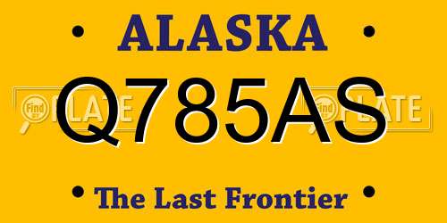 Q785AS Alaska License Plate