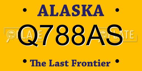 Q788AS Alaska License Plate