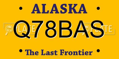 Q78BAS Alaska License Plate