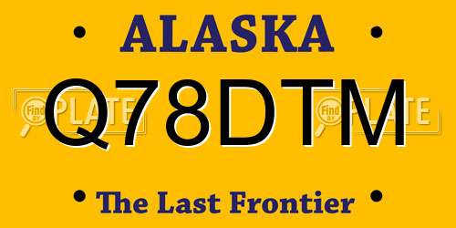 Q78DTM Alaska License Plate
