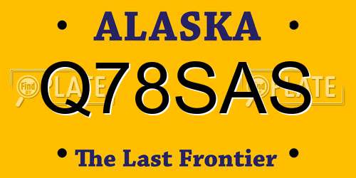Q78SAS Alaska License Plate