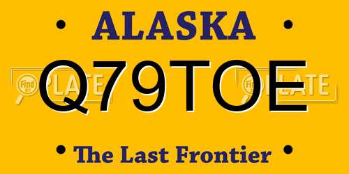Q79TOE Alaska License Plate